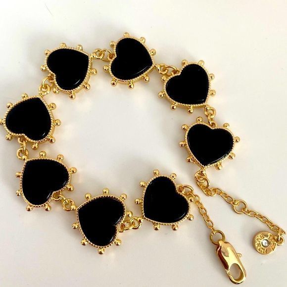 Tory Burch Jewelry - TORY BURCH• Gold &‎ Black Heart Bracelet
